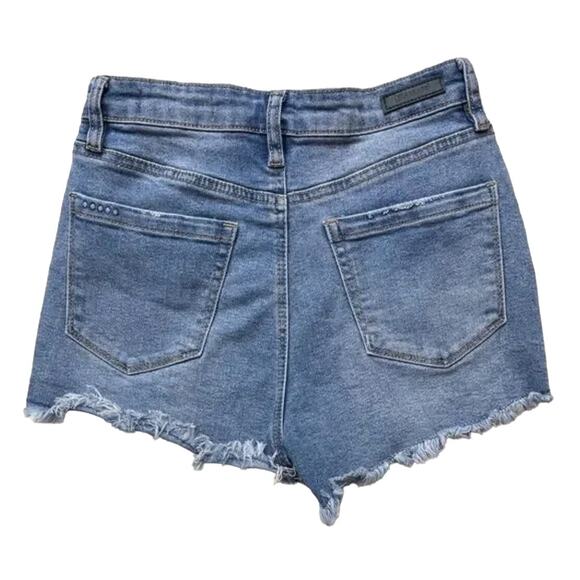 BLANKNYC Barrow Vintage High Rise Distressed Button Fly Fray Hem Denim Shorts 25 - Picture 5 of 5